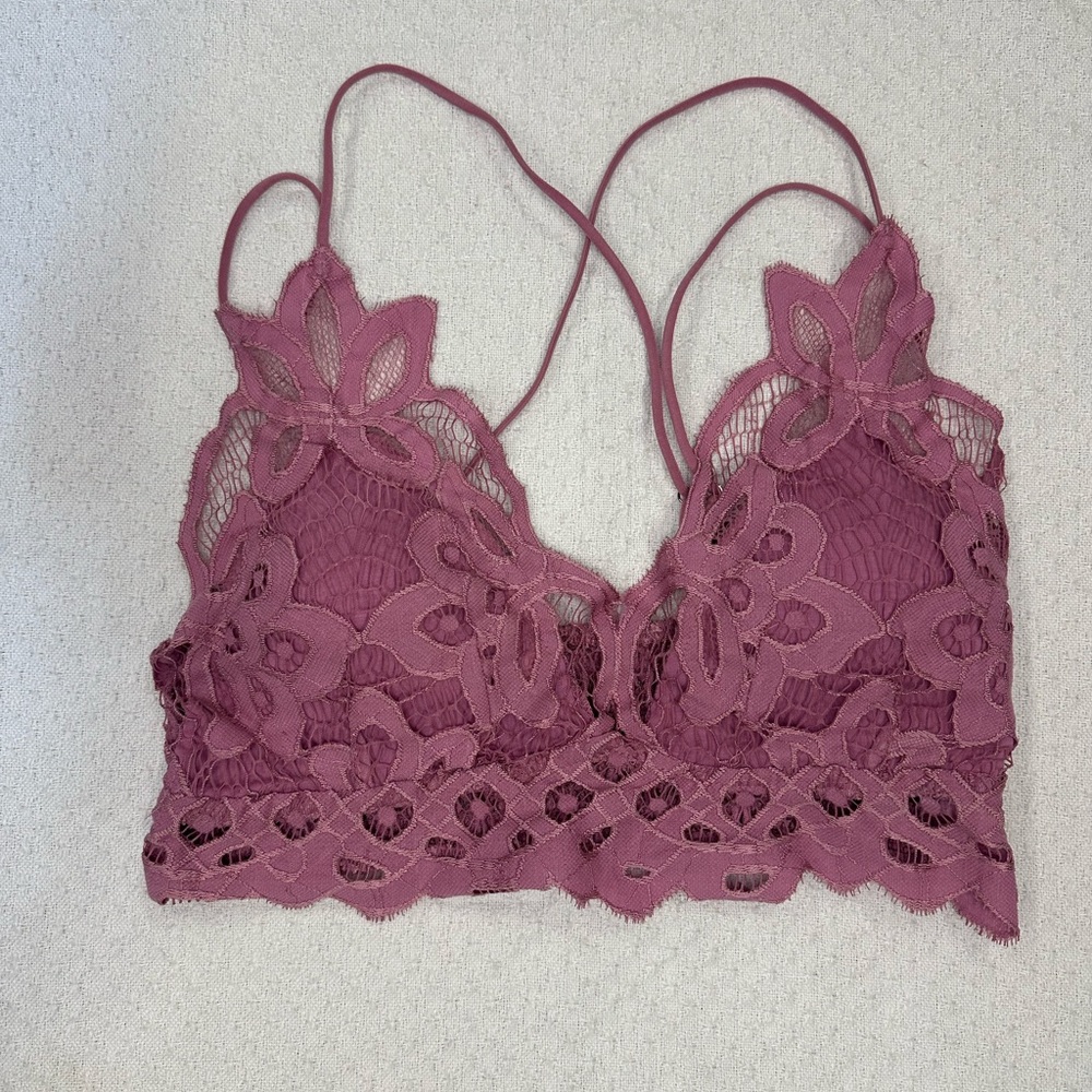 Mauve Floral Lace Bandeau